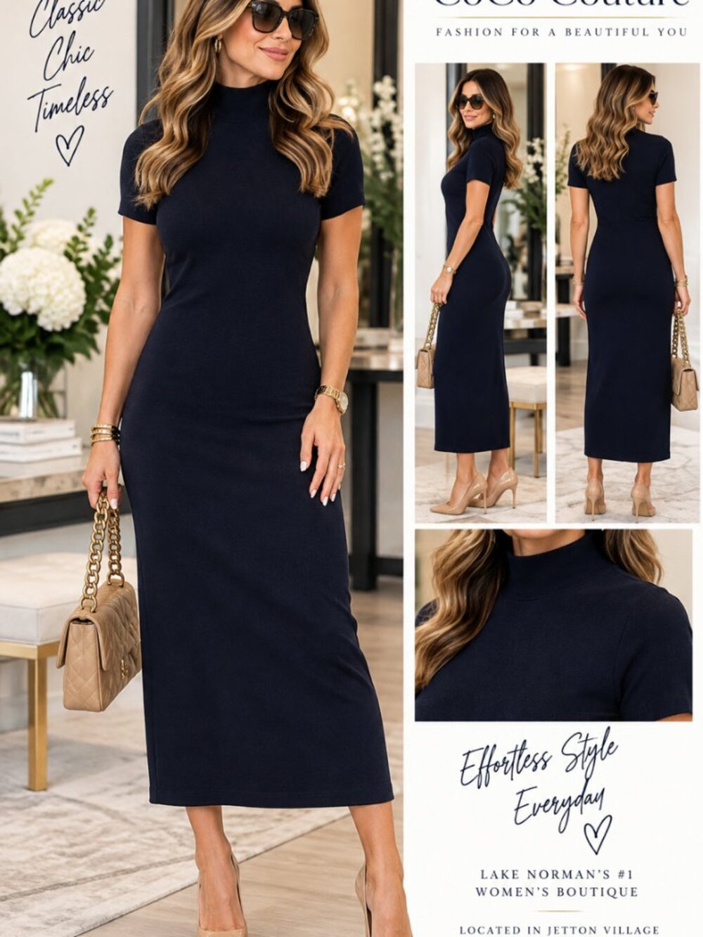 96852 Navy Short Sleeve Dress by SKIES are BLUE